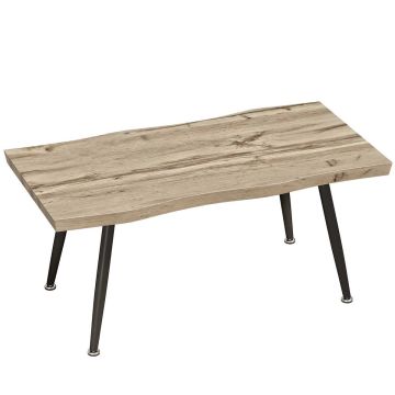 Журнальный столик, дубовый/чёрный, 100 × 45 × 50 см