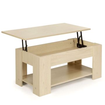 Coffee table, with storage compartment, 97.79 × 50.8 × 41.91–55.88 cm