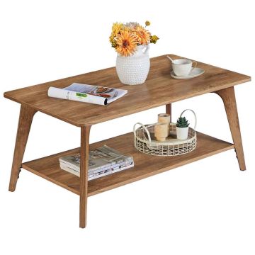 Coffee table VASAGLE, 2 shelves, Brown, 100 × 55 × 45 cm