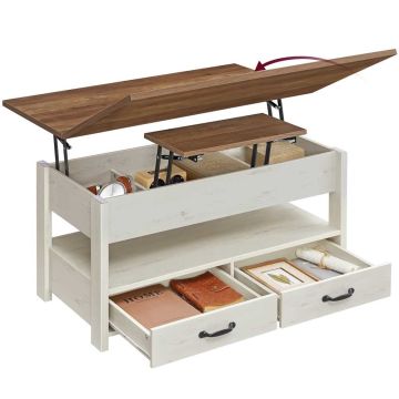 Coffee table VASAGLE LCT254L01, 2 drawers, 4 compartments, 100 × 64.1 × 50 cm