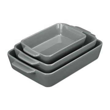 Cepšanas trauki Relaxdays, 3 gab, Pelēka, 4,5 × 22,5 × 13,5 cm; 5,5 × 28 × 17 cm; 6 × 33 × 20 cm