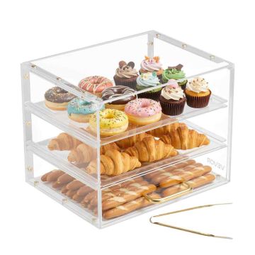 Maizes ceptuves vitrīna VEVOR GTDAP05, 3 pakāpju, 330 × 260 × 260 mm