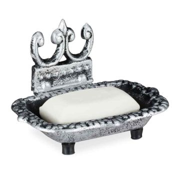 Čuguna ziepju trauks Relaxdays, 3 kājiņas, 15 × 10 × 11,5 cm
