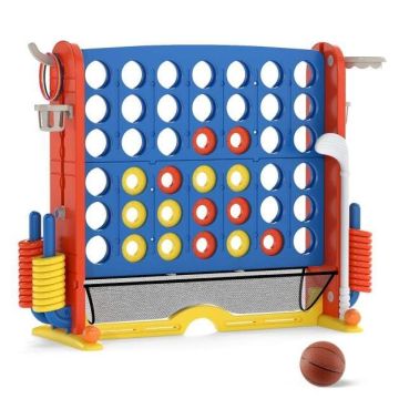 Four-Play Set with Basketball Hoops and Ring Toss, Adjustable, Blue