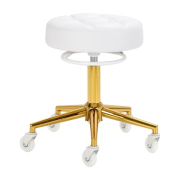 Парикмахерское кресло Gabbiano D054G, Белое/золотое