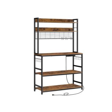Полка кухонная 40x100x170см., коричневая/черная