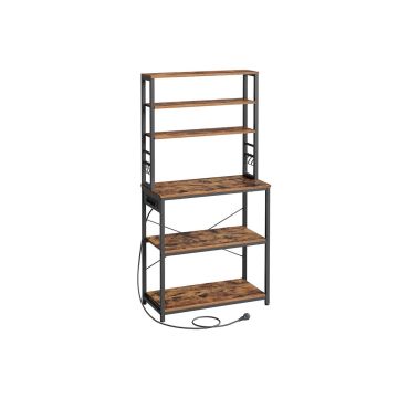 Кухонная полка 40x80x167см., коричнево-черная
