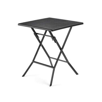 Melns saliekamais galds ar koka imitāciju 62 x 62 x 73 cm