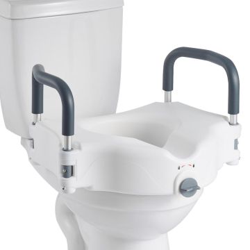 Сиденье для унитаза VEVOR SC7060B, Повышенное, с поручнями, 535 × 450 × 330 мм