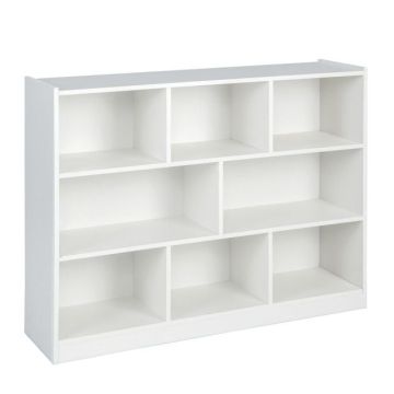 Bookshelf, 8 open cubes, White, 122 × 32 × 93 cm