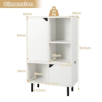 Bookshelf, Open and Closed Storage, 59.69 × 96.52 × 30.48 cm