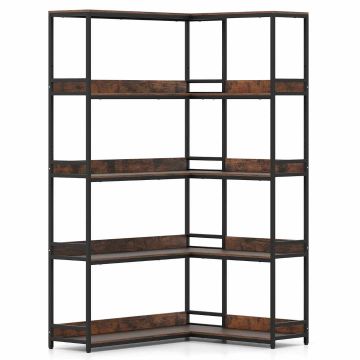 Bookshelf, Corner, 5-tier, 110 × 89 × 180 cm