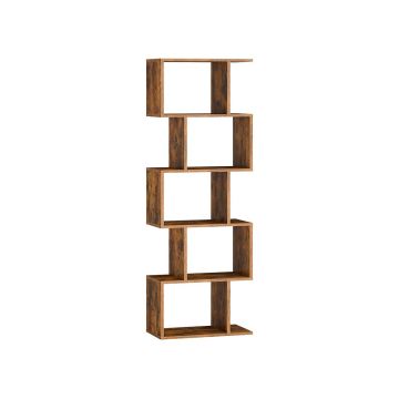 Grāmatu plaukts VASAGLE, 6 plaukti, Brūna, 40 × 159 × 24 cm