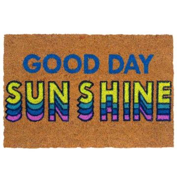 Kokosšķiedras durvju paklājs Relaxdays „Good Day Sunshine“, Daudzkrāsains, 60 × 40 cm