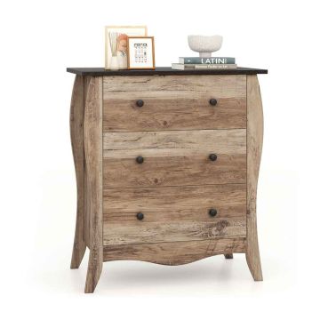 Chest of 3 drawers, Brown/Grey, 68 × 77 × 39 cm