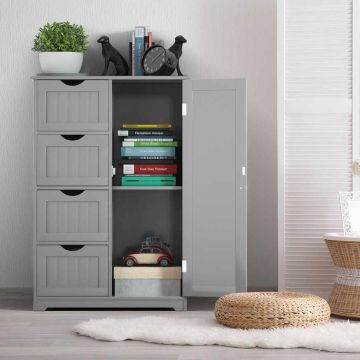 Chest of drawers, 4 drawers, Grey, 55 × 81 × 30 cm