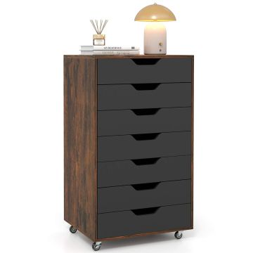 Chest of 7 drawers, Brown, 49 × 87 × 40 cm