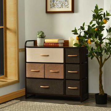 Chest of 7 drawers, Sand, 80.01 × 78.74 × 29.21 cm
