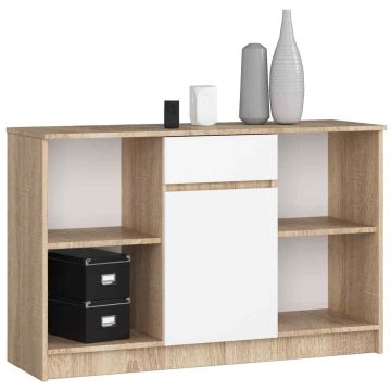 Kumode B-17 120 cm., ozols/balts