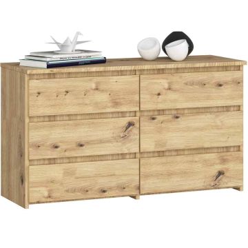 Комод CL100, 6 ящиков, дубовый, 100 × 57 × 35 см