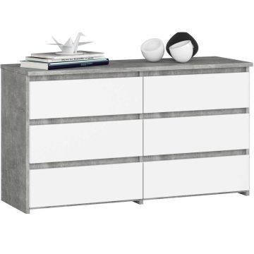 Комод CL100, с 6 ящиками, серо-белый, 100 × 57 × 35 см