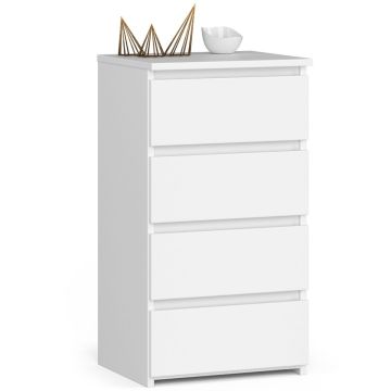 Комод CL4, 4 ящика, белый, 40 × 74 × 35 см