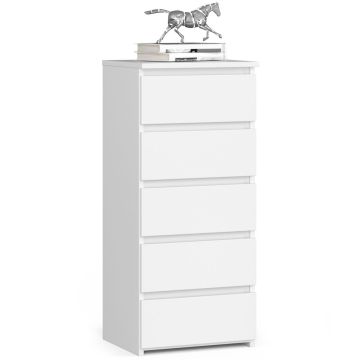 Комод CL5, 5 ящиков, Белый, 40 × 92 × 35 см