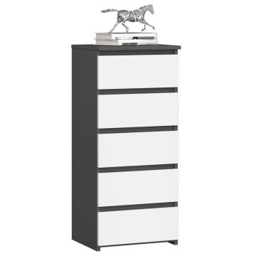 Комод CL5, 5 ящиков, серо-белый, 40 × 92 × 35 см