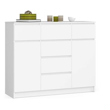 Kumode NORE K120 ar 6 atvilktnēm, balta