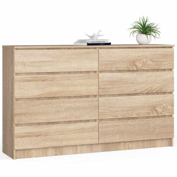 Kumode NORE K160 ar 8 atvilktnēm, ozolkoka krāsā