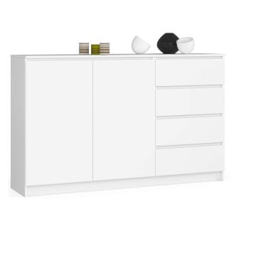 Kumode K013 160 cm ar 4 atvilktnēm, balta