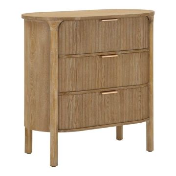 Kumode GOTEBORG, 3 atvilktnes, Brūna, 80,5 × 82 × 47 cm