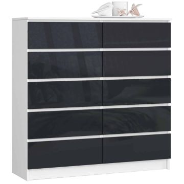 Kumode NORE K120, balta/pelēka