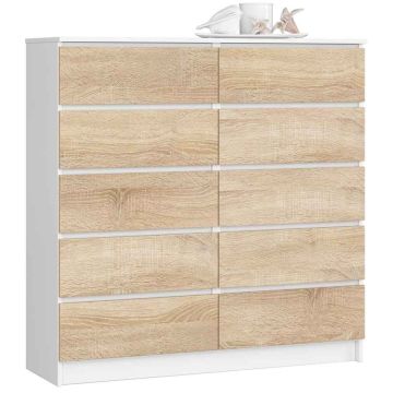 Kumode NORE K120, balta/ozols