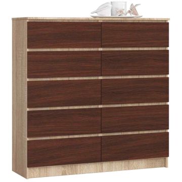 Kumode NORE K120, ozols/tumši brūna