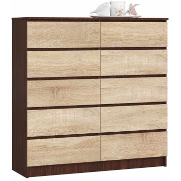 Kumode NORE K120, tumši brūna/ozola krāsā