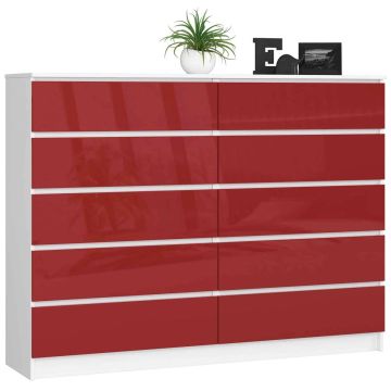 Kumode K160, spīdīgi balta/sarkana
