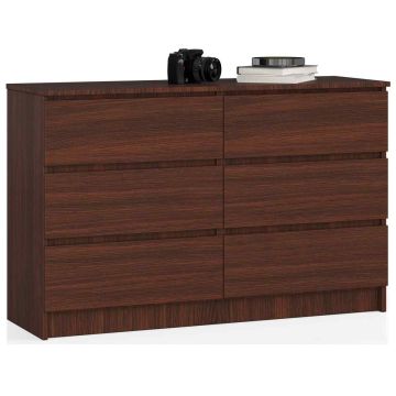 Комод NORE K120 с 6 ящиками, коричневый.