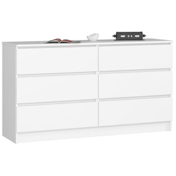 Kumode NORE K140 ar 6 atvilktnēm, balta