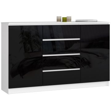 Kumode NORE K160 ar 4 atvilktnēm, spīdīgi melna