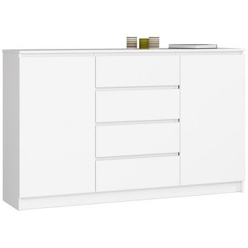 Kumode NORE K160 ar 4 atvilktnēm, balta