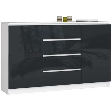 Комод NORE K160 с 4 ящиками, бело-серый