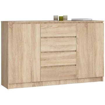 Kumode NORE K160 ar 4 atvilktnēm, ozolkoka krāsā