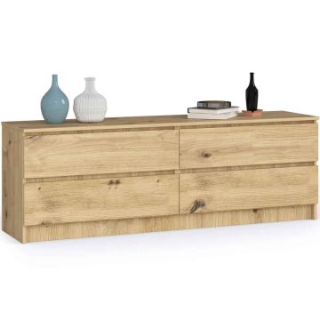 Комод K160, 4 ящика, коричневый, 160 × 55 × 40 см