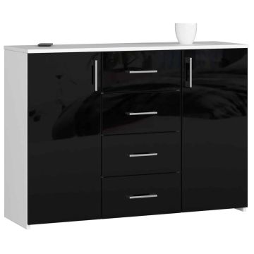 Kumode NORE K45, spīdīgi balta/melna