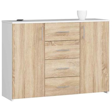 Kumode NORE K45, balta/ozols