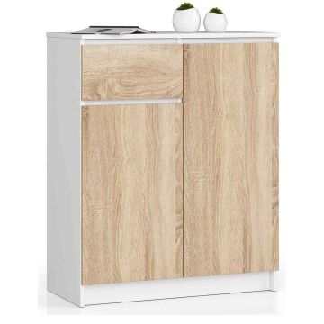 Kumode NORE K80, balta/ozols