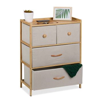 Kumode Relaxdays, 4 atvilktnes, 57,5 × 73 × 30 cm