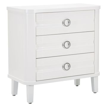 Komode Shine, 3 atvilktnes, Balta, 81 × 84 × 40 cm
