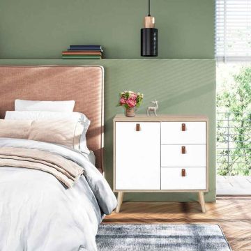Chest of 3 drawers and 2 adjustable shelves, Scandinavian design